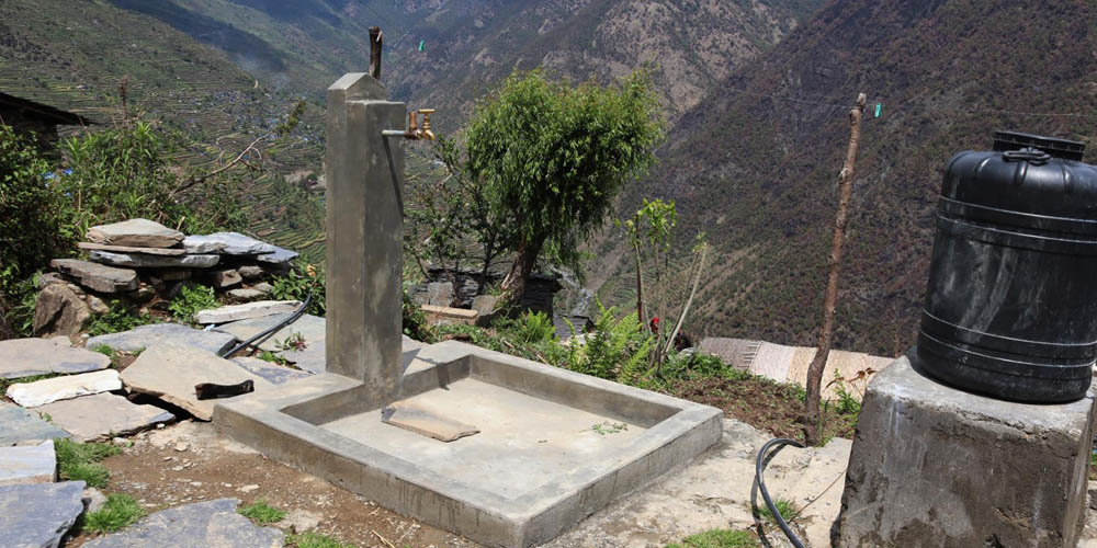 तमान खोला गाउँपालिकाका एक सय सत्र घरमा खानेपानीका धारा जडान