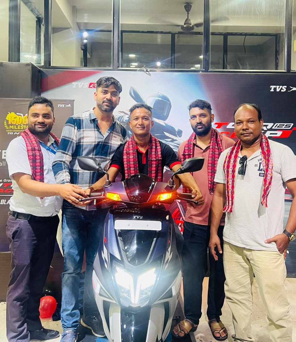 जगदम्बा मोटर्स द्वारा नेपालमा TVS NTORQ 125 Race XP Blaze Blue सार्वजनिक